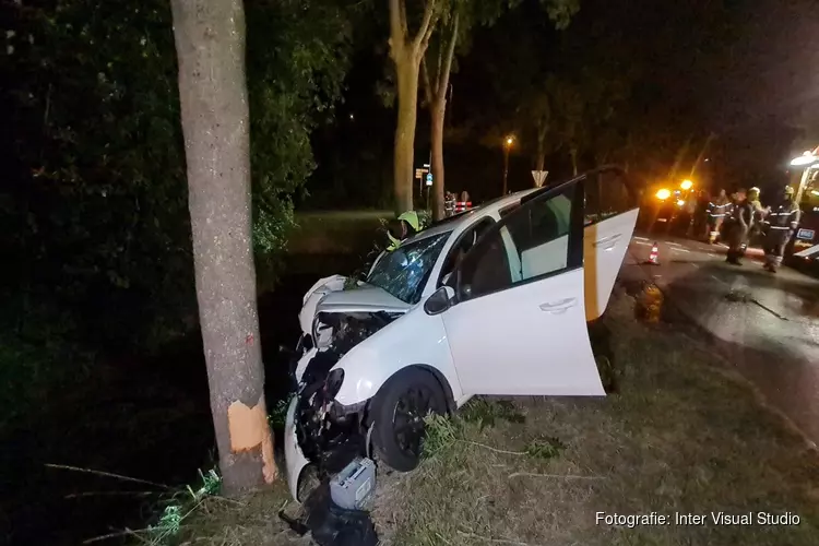 Bestuurder onder invloed crasht tegen boom in Wognum