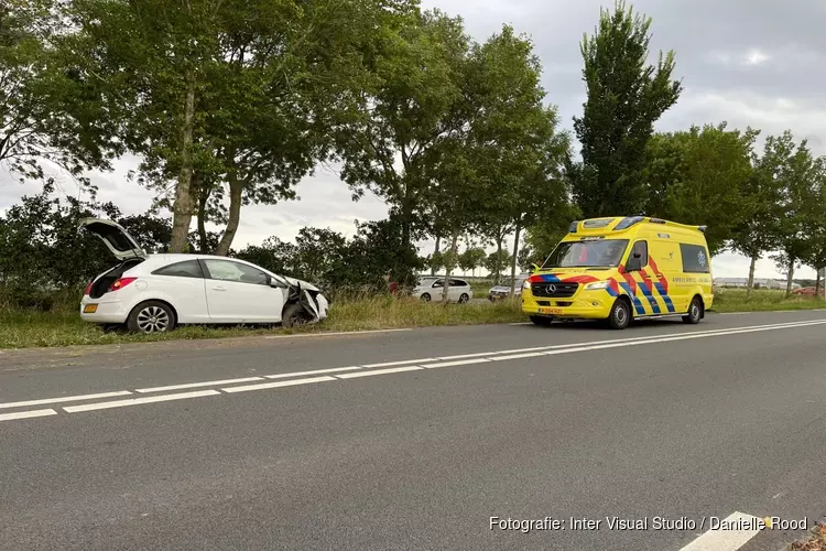 Auto tegen boom in Wervershoof, bestuurder gewond