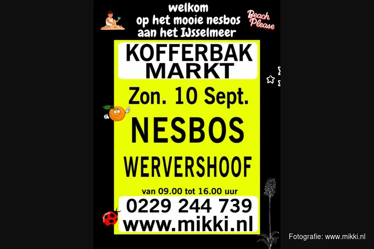 Komende zondag kofferbakmarkt in Recreatiegebied Nesbos